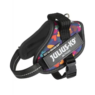 Ham JK9 IDC Power, Mixed Heart, reflectorizant, circumferința piept 40-53 cm, pentru câini cu greutate de 4-7 kg