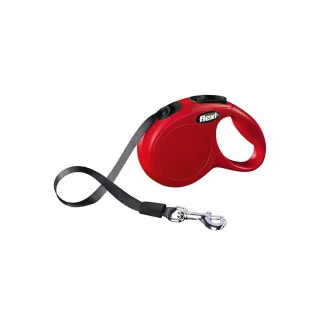 Lesa retractabila, rosie, pentru caini cu greutate de pana la 12 kg, lungime 3 m