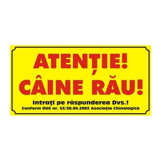 Placuta caine rau 10/20 cm galbena
