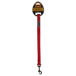 Lesa textila, rosie, latime 15 mm, lungime 1.2 m, pentru caini de talie medie