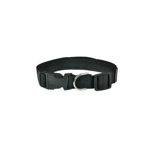 Zgarda textila pentru caini de talie medie, neagra, ajustabila, 19 mm x 35-50 cm