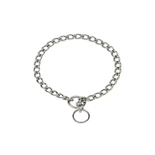 Zgarda strangulanta din lant metalic, argintie, pentru caini de talie medie si mare, grosime 3 mm, lungime 65 cm