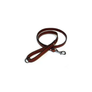 Lesa din piele, maro, lungime 1.2 m, pentru caini de talie medie, latime 14 mm