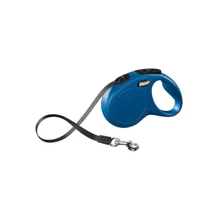 Lesa retractabila Flexi, albastra, pentru caini cu greutate de pana la 12 kg, lungime 3 m