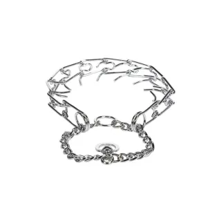 Zgarda metalica, argintie, ajustabila, 3 mm x 60 cm
