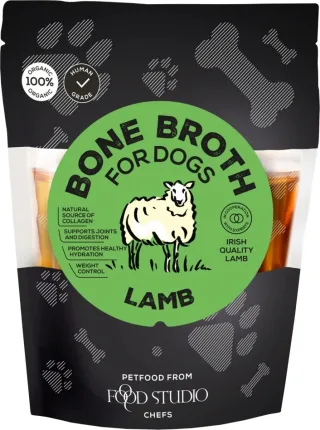 Supa de oase pentru caini, Food Studio, miel irlandez, bio, 230 ml, EXPIRA 09.10.2026