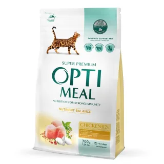 Optimeal Cat: Hrană uscată pentru pisici, Pui, 700g: 34% proteine, 16% grăsimi