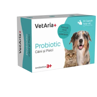 Probiotice pentru caini si pisici VetAria Probiotic, 30 capsule
