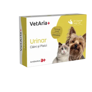 Supliment sistem urinar pentru caini si pisici VetAria Urinar, 30 capsule