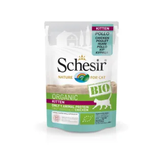 Hrana umeda pentru pisici schesir bio cu Pui 85 gr