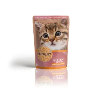 Hrana umeda pentru pisici junioare Petkult cu curcan 100 g