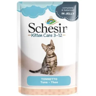 Schesir Junior hrană umedă pentru pisici cu ton: 85 g, 58% ton