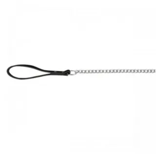 Lesa metalica fixa, argintie, grosime 1.6 mm, lungime 90 cm, pentru caini de talie medie