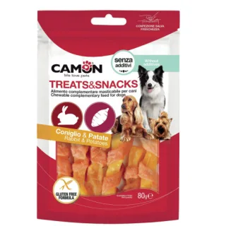 Recompense pentru caini Camon Iepure si Cartof Dulce 80 gr