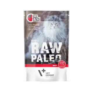 Hrana umeda pentru pisici, RAW PALEO CAT, adult, carne de vita, 100 g