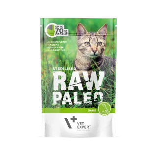 Hrana umeda pentru pisici, RAW PALEO CAT, STERILISED, carne de vanat, 100 g
