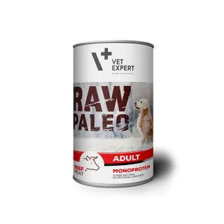 Hrana umeda pentru caini, RAW PALEO, conserva monoproteica, adult, carne de vita, 400 g