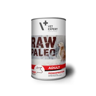 Hrana umeda pentru caini, RAW PALEO Adult, vita,conserva monoproteica, 800 g