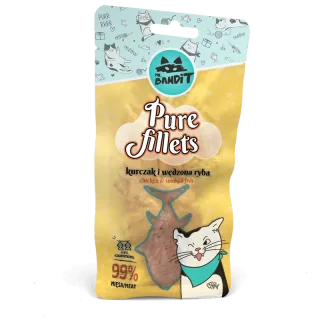 Recompense pentru pisici Mr. Bandit CAT Pure Fillets, pui si peste afumat, 30 g