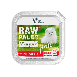 Hrana umeda pentru caini, puppy, RAW PALEO PATE, vita, 150 g