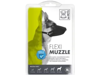 Botnita moale pentru caini, FLEXI M-PETS, textil negru, L