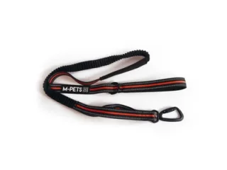 Lesa textila pentru caini, portocalie si neagra, antiderapanta, lungime 1.5 m, pentru caini cu greutate de pana la 25 kg