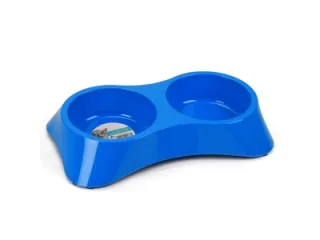 Castron dublu din melamina, pentru caini, M-PETS, 2 x 350 ml