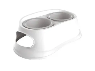 Castron dublu din plastic, pentru caini, M-PETS, 2 x 350 ml