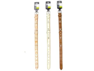 Zgarda caini Bling Bone, roz, cu decor os, 2.5 cm x 50 cm