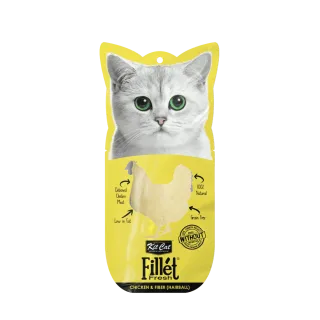 Recompense lichde pentru pisici Kit Cat Fillet Fresh, pui si fibre, hairball, 30g
