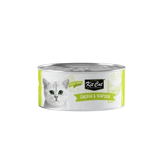 Hrana umeda pentru pisici Kit Cat Pui fără Oase & Toppinguri de Fructe de Mare, 80g