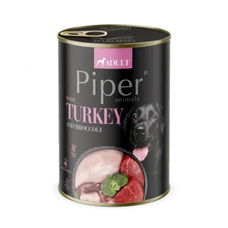Hrana umeda pentru caini PIPER DOG, curcan si brocolli, 400g