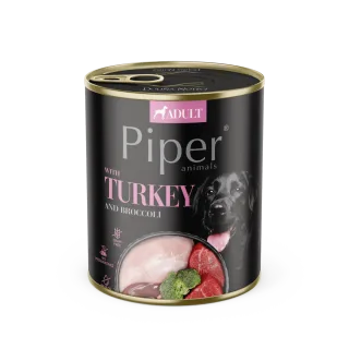 Hrana umeda pentru caini PIPER DOG, urcan si brocolli, 800g