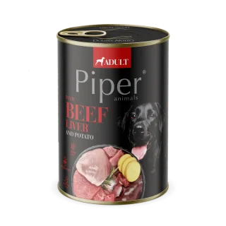 Hrana umeda pentru caini PIPER DOG, ficat de vita si cartof, 400g