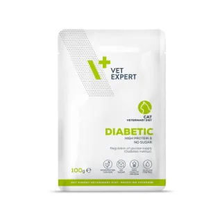 Hrana dietetica umeda pentru pisici adulte pentru reglarea glicemiei Vet Expert Diabetic Cat, 100g