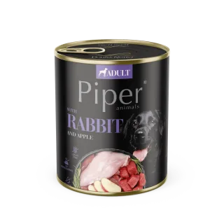 Hrana umeda pentru caini PIPER DOG, iepure si mar, 800g