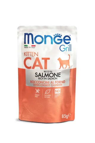 Monge Grill Chunkies Kitten - Hrana umeda super-premium - Somon - 85g
