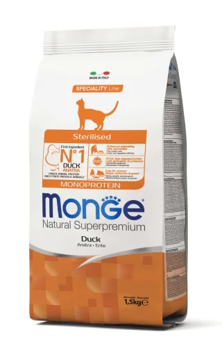 Monge Natural Superpremium Monoprotein Sterilised Cat - Rata - 1.5kg