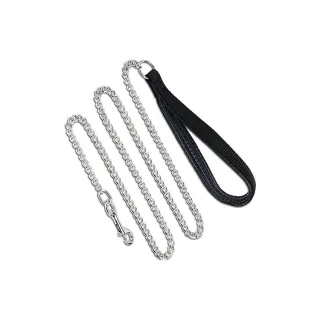 Lesa lant, neagra, maner textil, lungime 1,2 m, pentru caini de talie medie