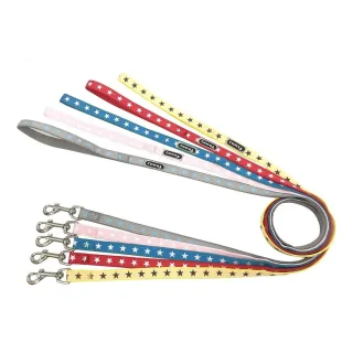 Lesa textila pentru caini de talie medie, mix color, lungime 1.2 m, latime 19 mm