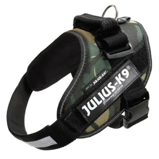Ham K9 Power, camuflaj, ergonomic, impermeabil, pentru caini cu greutate de 14-25 kg, dimensiuni 58-76 cm