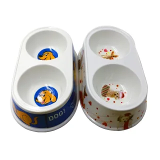 Castron dublu oval melamina 24/14/6 cm
