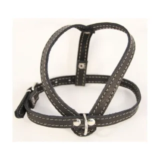 Ham din piele, negru, reglabil, 57-67 cm