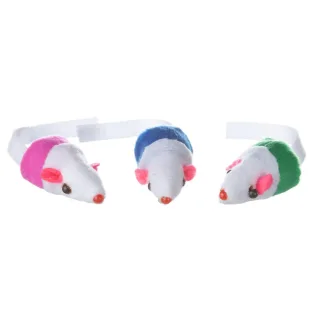 Jucarie soricel alb 5 cm/3 buc