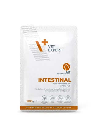 Hrana dietetica pentru pisici cu afectiuni intestinale Vet Expert Intestinal Cat, 10 x 100g