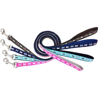 Lesa textila pentru caini de talie medie, diverse culori, latime 1.5 cm, lungime 1.2 m