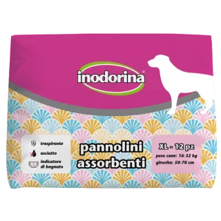 Scutece pentru caini Inodorina XL (16-32 kg), 12 bucati