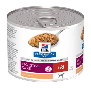 HILL'S Prescription Diet i/d, XS-XL, Curcan, dietă veterinară, conservă hrană umedă câini, sistem digestiv, (pate), 200g