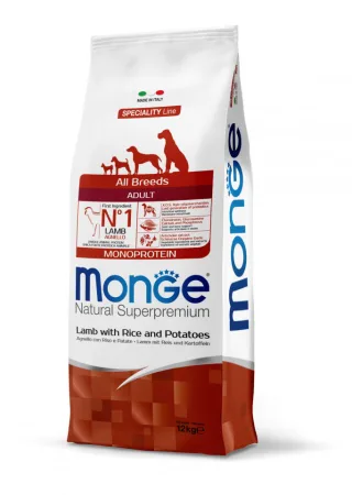 Monge Natural Adult All Breeds Miel si Orez: 12kg, monoproteic