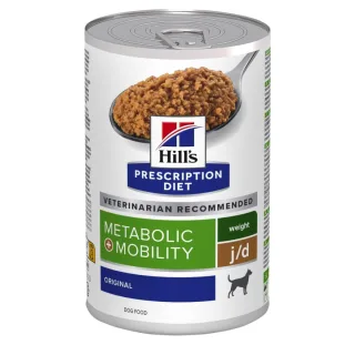 HILL'S Prescription Diet Metabolic + Mobility, XS-XL, Pui, dietă veterinară, hrană umedă câini, obezitate, sistem articular, (pate), 370g